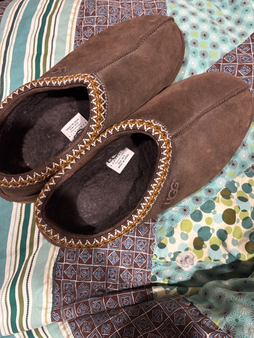 UGG Brown Suede Cozy Slip-On Slippers